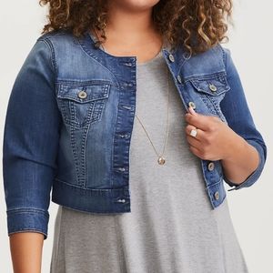Torrid | Collarless Trucker Denim Jacket